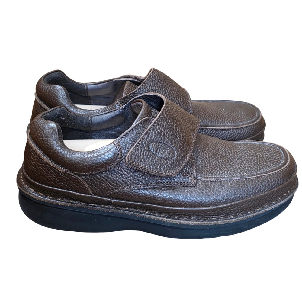 Propet Leather Loafers Brown Strap Slip On Comfort Shoes Walking Mens 9.5 X(3E)